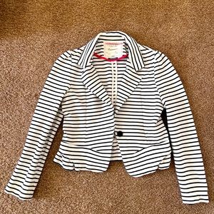 Anthropologie Cartonnier Black and White Stripe Blazer XS